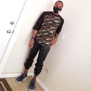 Shaka Active, Camouflage 3/4 sleeve baseball shirt, Size Medium